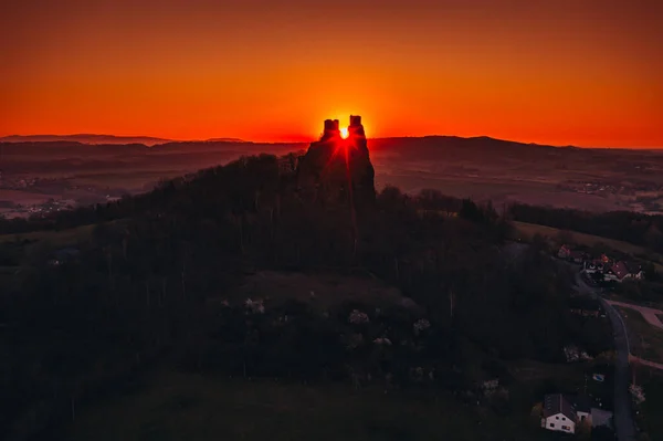 Trosky Castle Είναι Ένα Ερείπιο Κάστρο Στην Περιοχή Liberec Τσεχική — Φωτογραφία Αρχείου