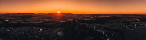 Trosky Castle is a castle ruin in Liberec Region, Czech Republic. Is on the summits of two basalt volcanic plugs. The castle is a landmark in the countryside known as Bohemian Paradise.