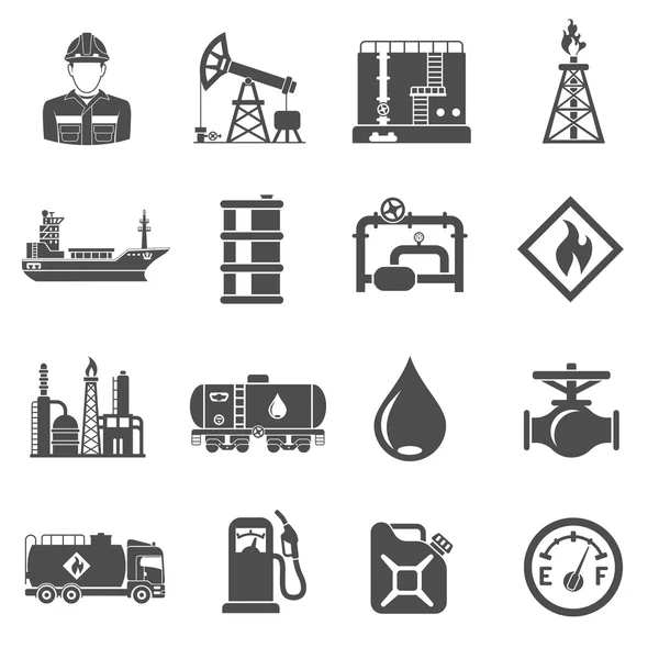 Conjunto de ícones da indústria do petróleo — Vetor de Stock