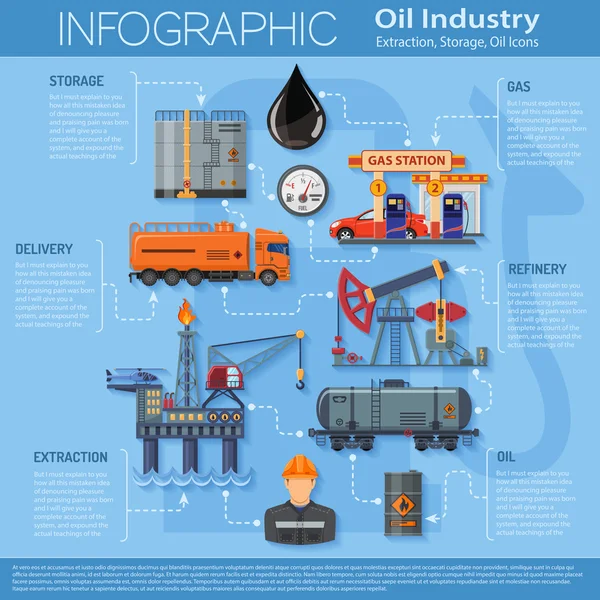 Infografías de la industria petrolera — Vector de stock