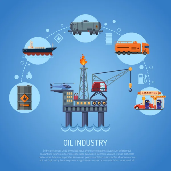 Концепция нефтяной промышленности — стоковый вектор