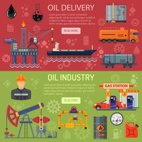 Баннеры нефтяной промышленности — стоковый вектор