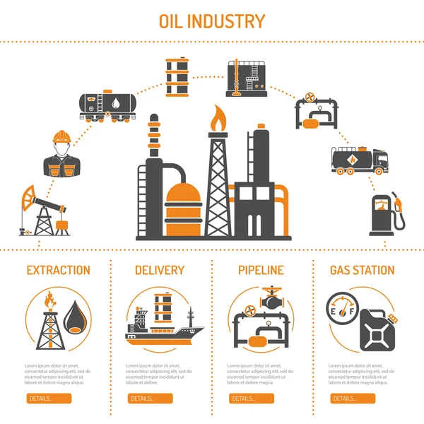 Concepto de industria petrolera — Vector de stock