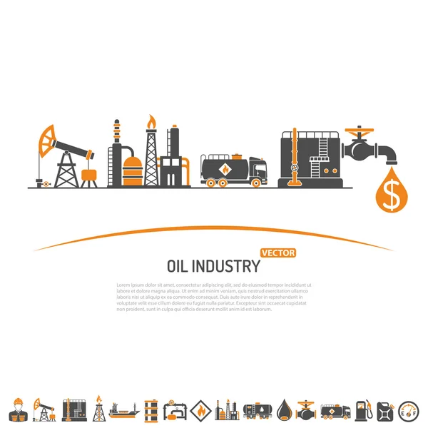 Concepto de industria petrolera — Archivo Imágenes Vectoriales