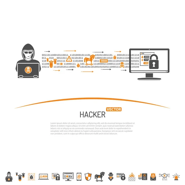 사이버 범죄 개념 — 스톡 벡터
