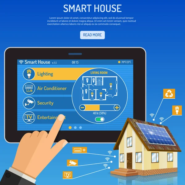 Smart House and internet things — Stock Vector