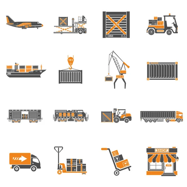 Cargo szállítási és csomagolási Icon Set — Stock Vector