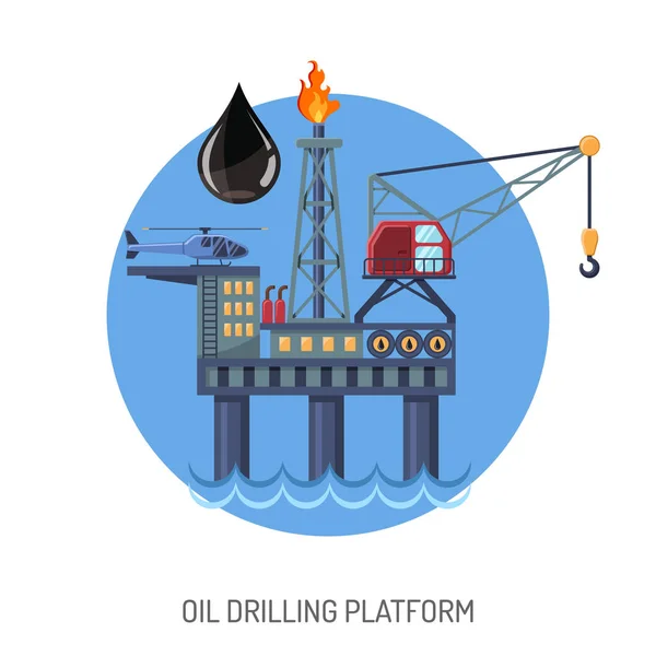 Conceito de plataforma de perfuração de petróleo —  Vetores de Stock