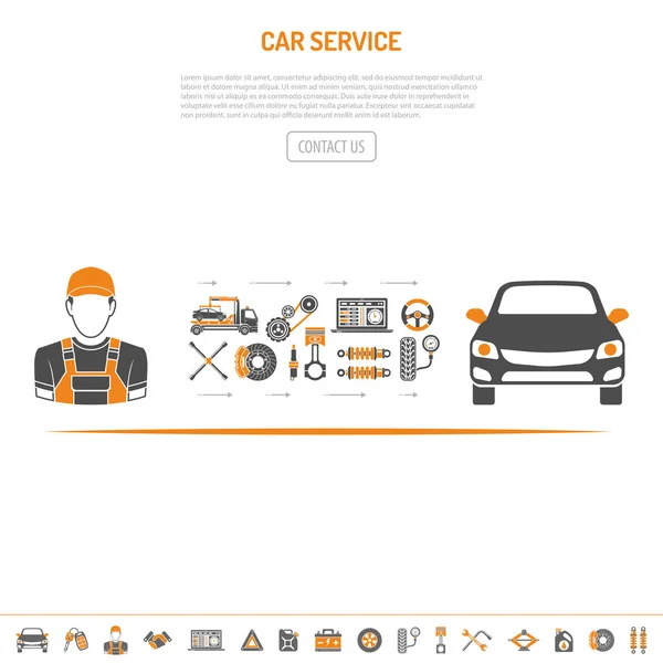 Concepto de servicio de coche — Vector de stock