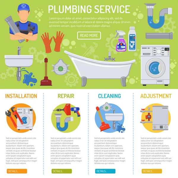 Sanitair Service Infographics — Stockvector