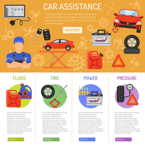 Auto-Service-Infografik — Stockvektor