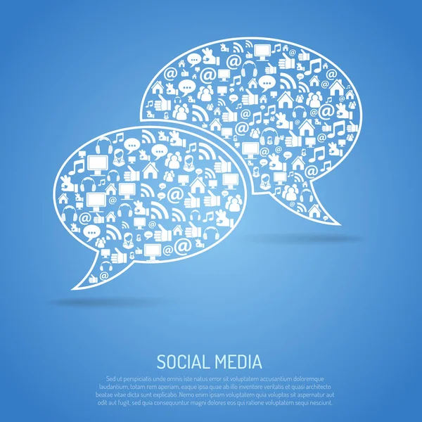 Concepto de medios sociales — Vector de stock