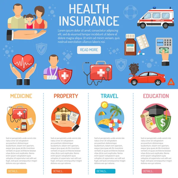 Servizi assicurativi Infografica — Vettoriale Stock