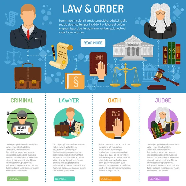 法律和秩序的信息图表 — 图库矢量图片