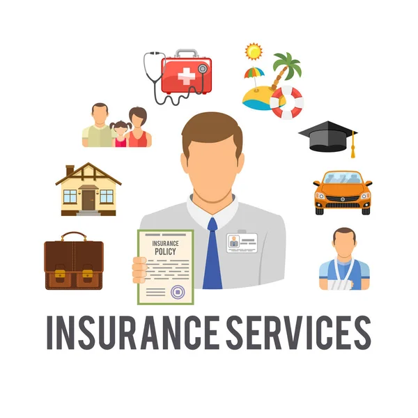 Versicherungsdienstleistungskonzept — Stockvektor