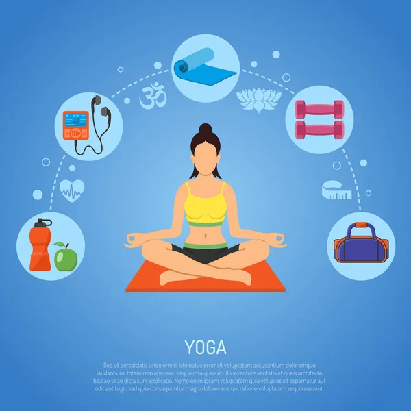 Concept de yoga et de fitness — Image vectorielle