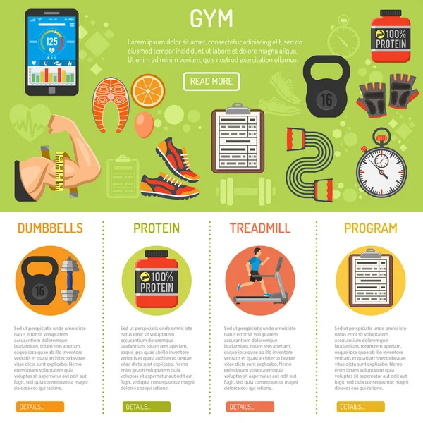 Fitness and gym infographics — Stock Vector