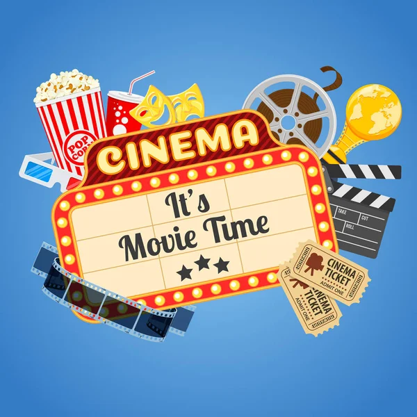 Cinema en film tijd — Stockvector