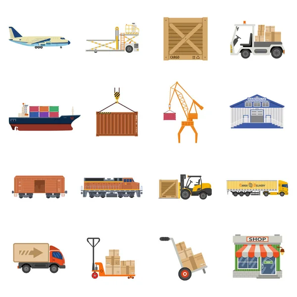 Cargo szállítmányozási és logisztikai Icon Set — Stock Vector