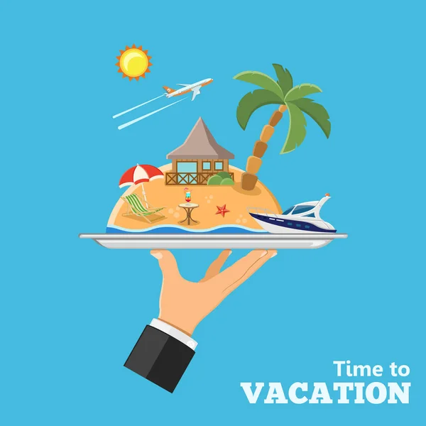 Concepto de vacaciones y viaje — Vector de stock