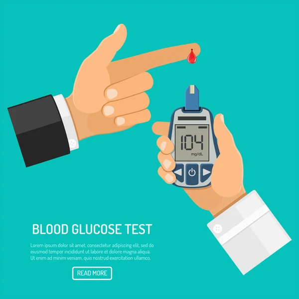 Krevní glukózy metr v ruce — Stockový vektor