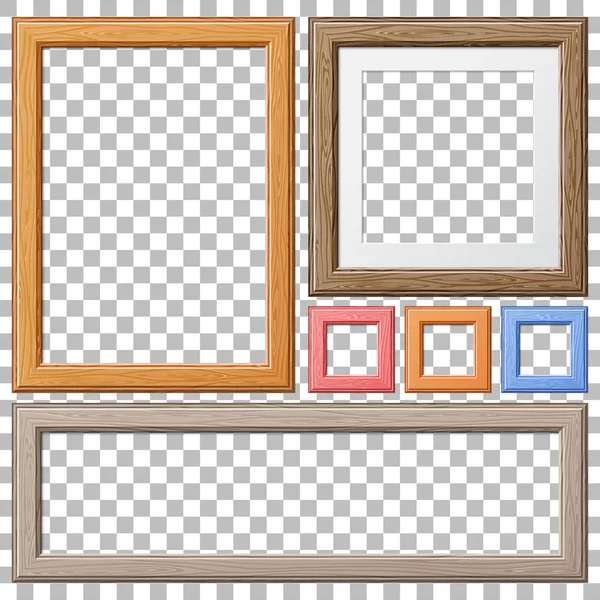 Verzamelen van houten Frames — Stockvector