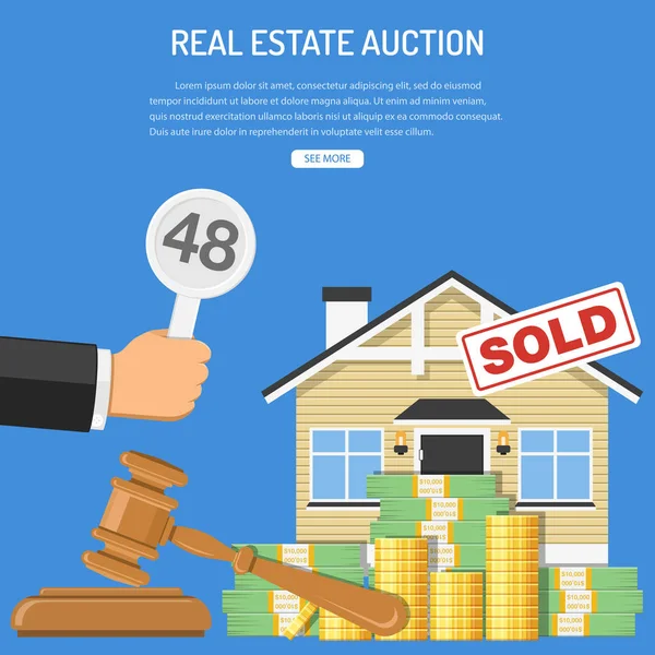 Sale real estate at auction — Stock Vector