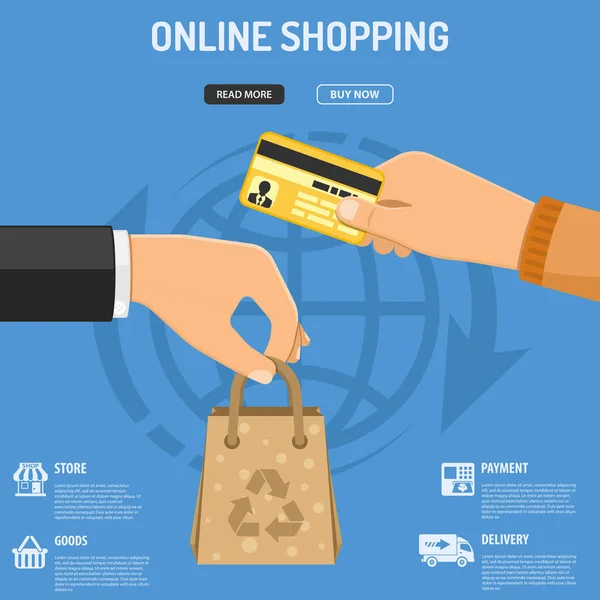 Concetto di shopping online — Vettoriale Stock