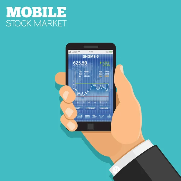 Mobiele Stock Market — Stockvector