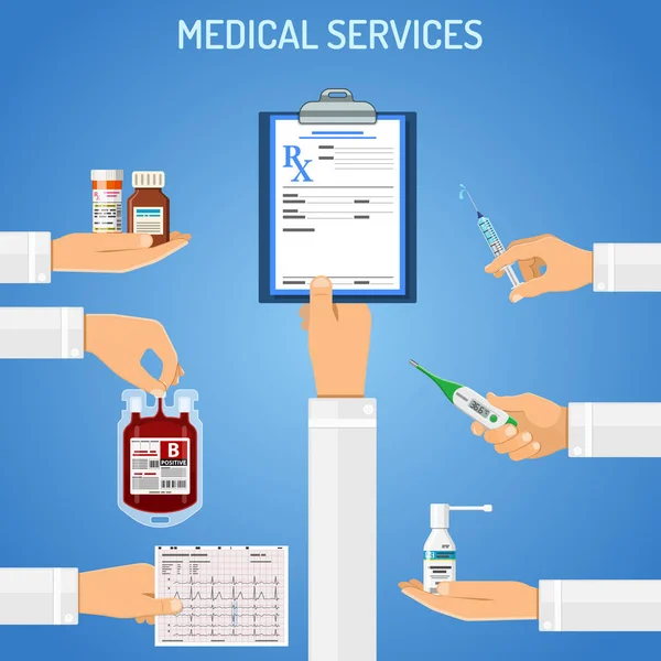 Medicinska tjänster koncept — Διανυσματικό Αρχείο