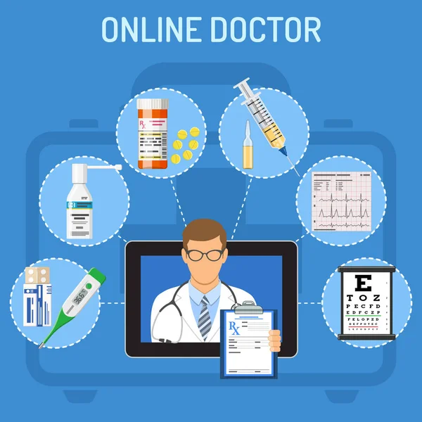 Concepto médico en línea — Archivo Imágenes Vectoriales