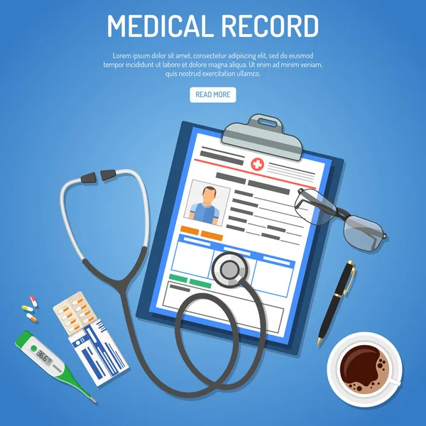 Medische Record concept — Stockvector