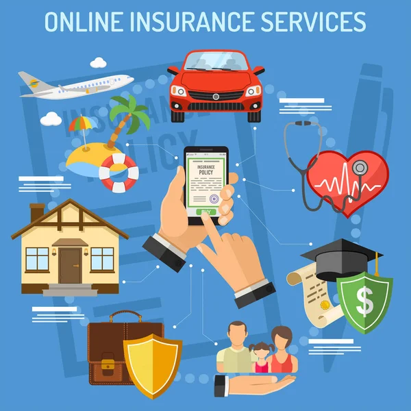 Online-Versicherungsdienste — Stockvektor