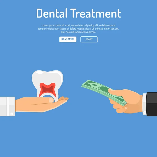 Концепция лечения зубов — стоковый вектор