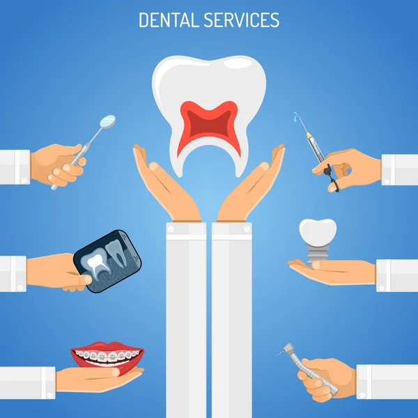 Концепция стоматологических услуг — стоковый вектор