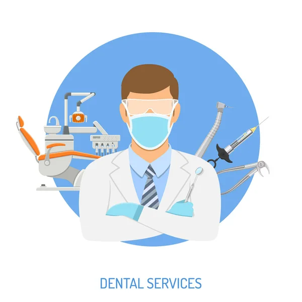 Conceito de clínica odontológica —  Vetores de Stock