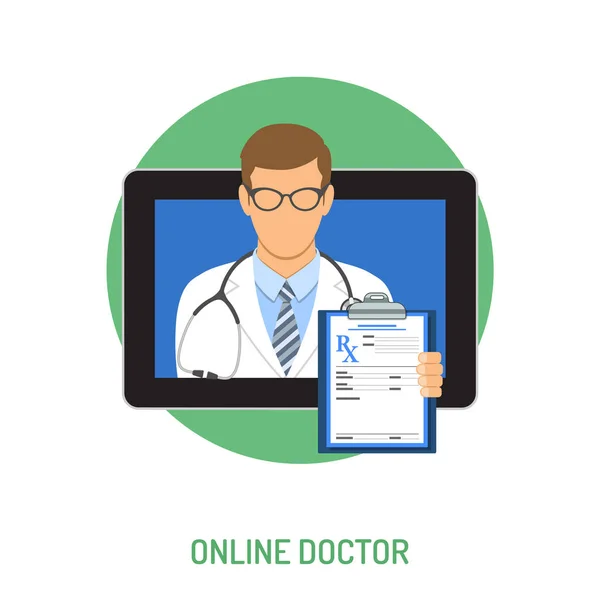 Online doctor concept — Stock Vector