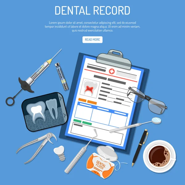 医療歯科記録の概念 — ストックベクタ
