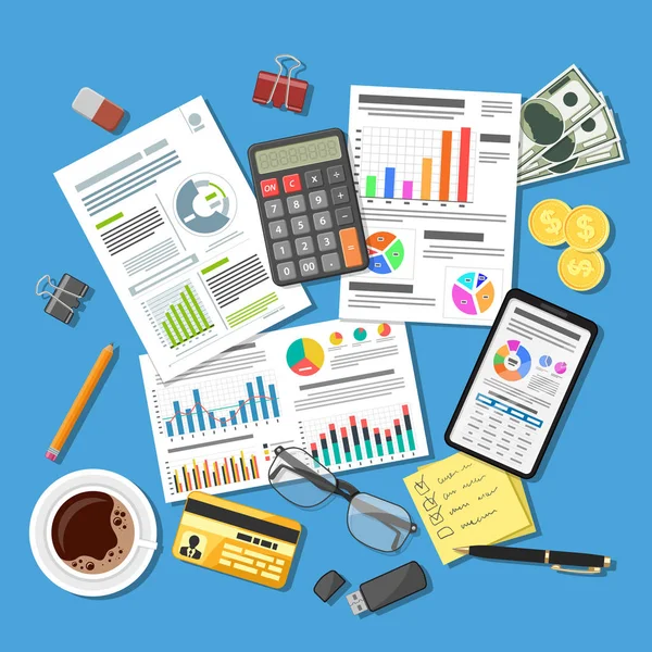 Audit, daně proces, účetní koncepce — Stockový vektor