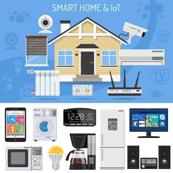 Smart Home e Internet delle cose — Vettoriale Stock