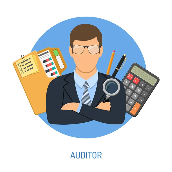 Auditor and Accounting Concept — Stock Vector