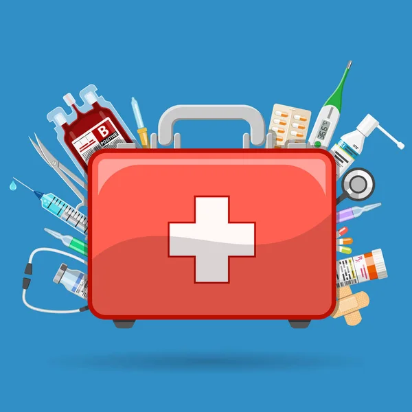 Botiquín de primeros auxilios equipo set instrumentos médicos y médico