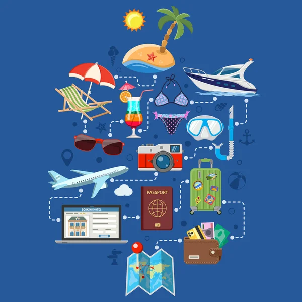 Infographie des vacances et du tourisme — Image vectorielle