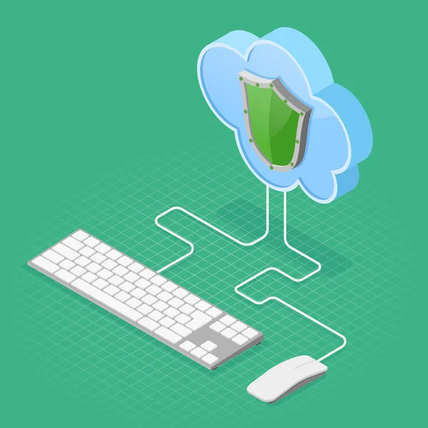 Cloud Computing Technology Isometric — Stock Vector