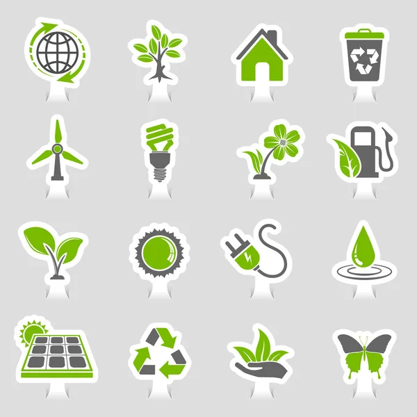 Environment Icons Sticker Set — Stock Vector