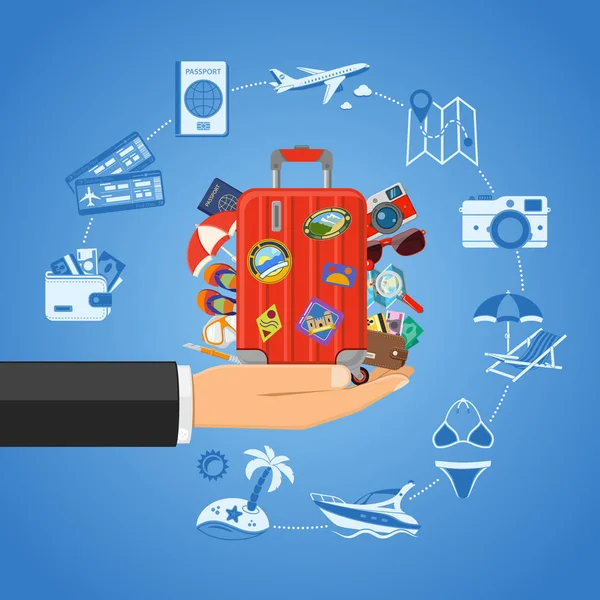 Concepto de vacaciones y turismo — Vector de stock