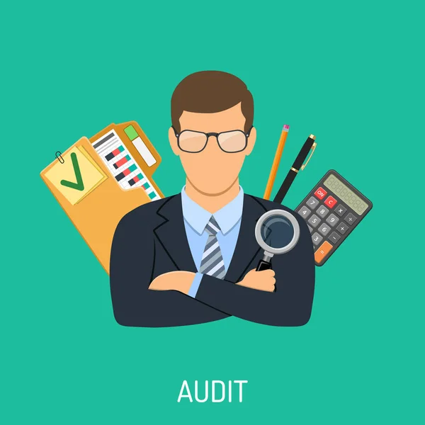 Auditor y Concepto Contable — Archivo Imágenes Vectoriales