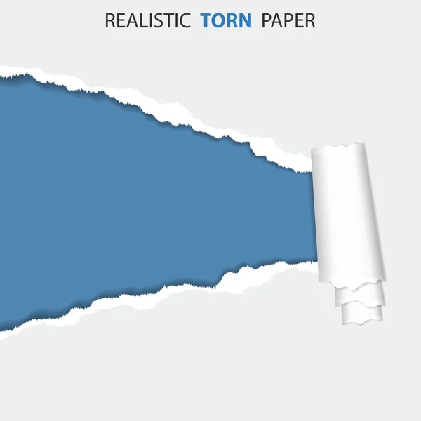 Agujero roto en papel — Vector de stock