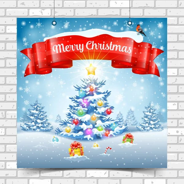 Glædelig jul plakat – Stock-vektor