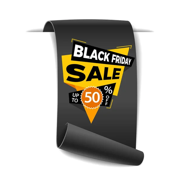Black Friday Sale Paper Banner — Stock Vector